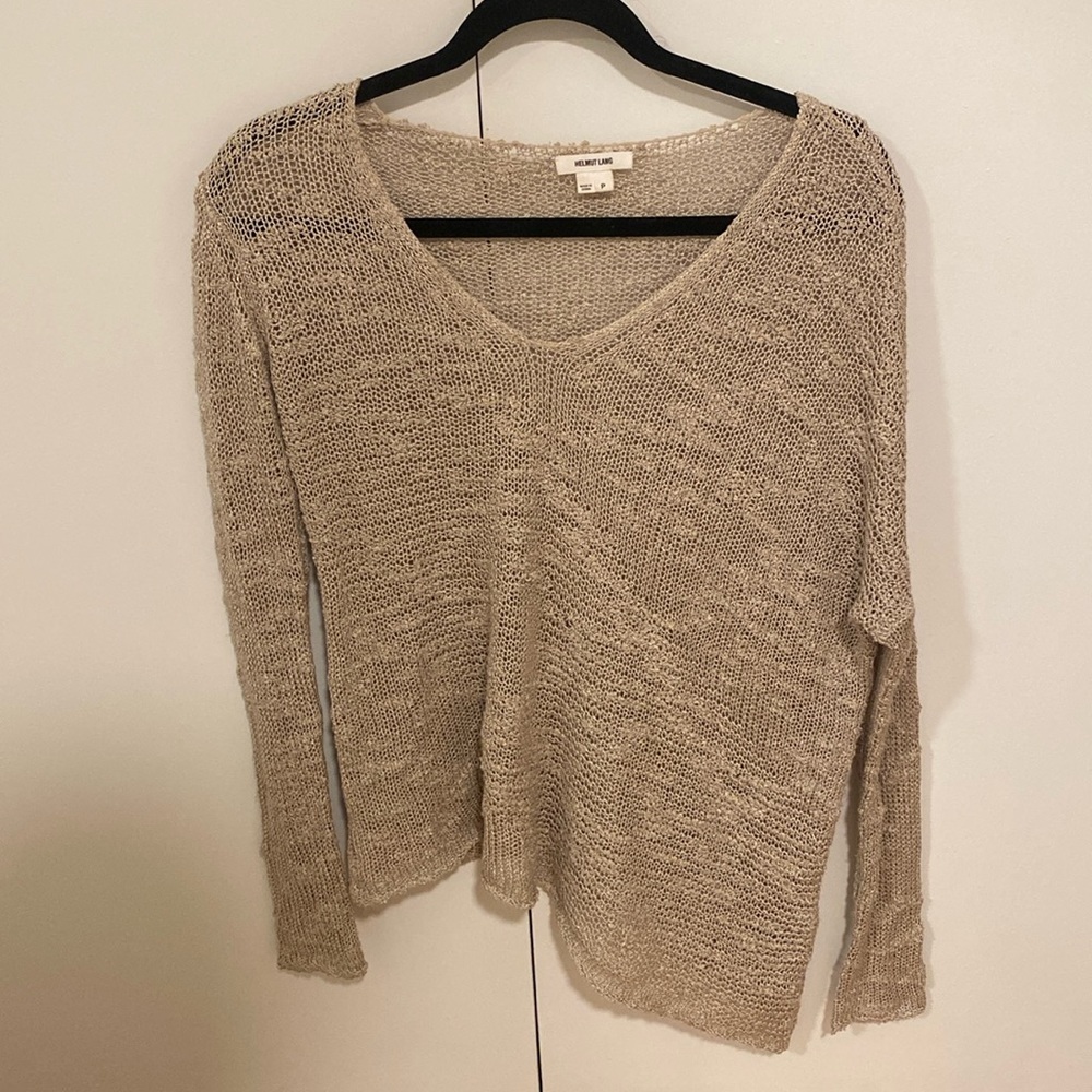 Helmet Lang Beige Silk Knitwear